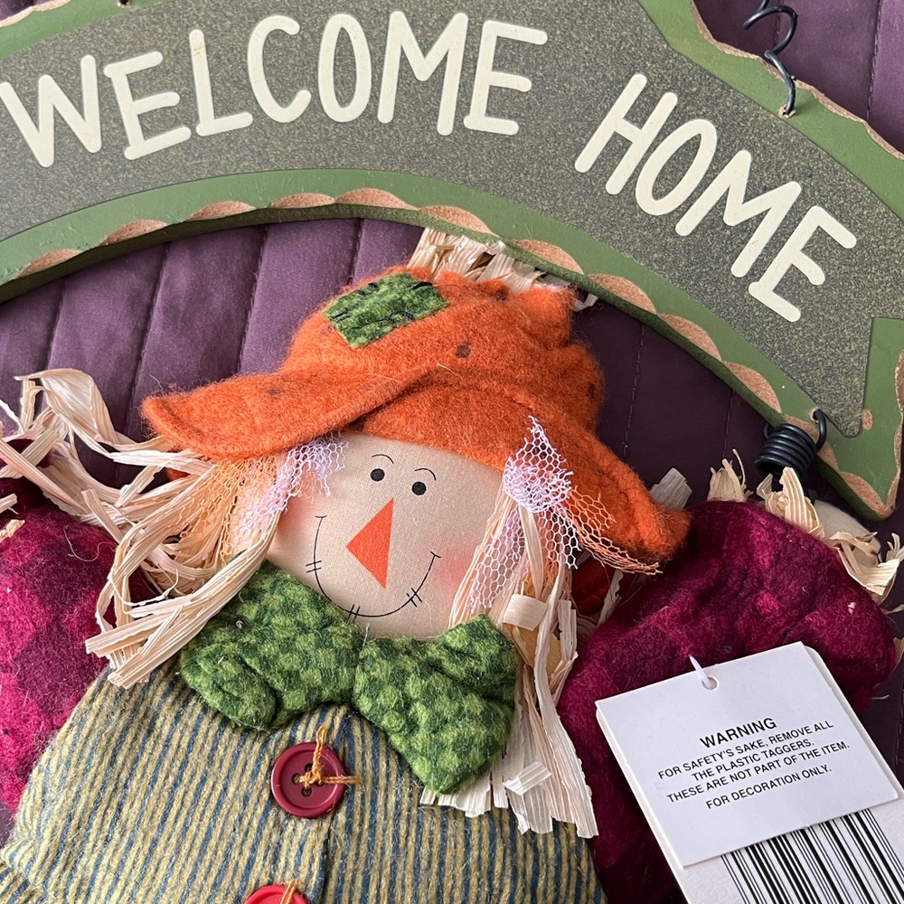 Fall Scarecrow Wall Decor Set - Welcome & Bless Messages - Picture 8 of 10